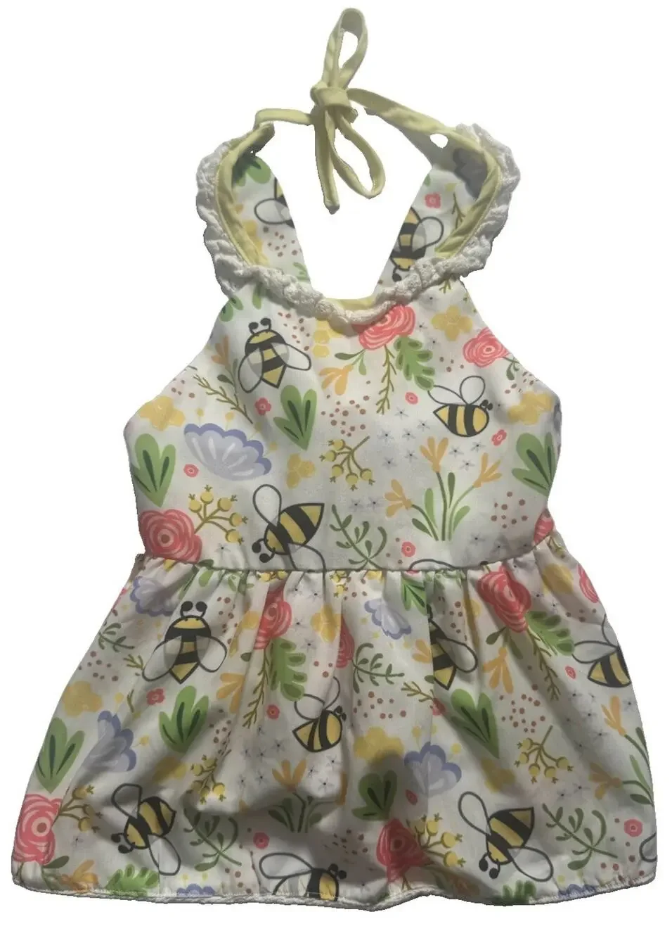 Busy Bee Smocks Bee Floral Halter Dress Toddler Girls 18M Cottagecore